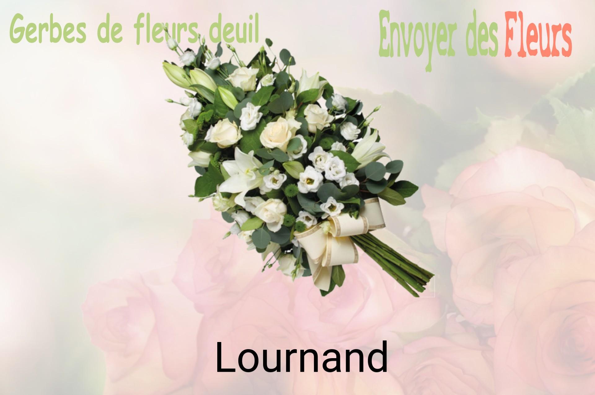 Gerbe de fleurs de deuil livrée à Lournand